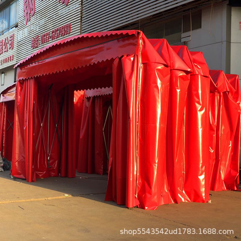 天津移动推拉户外折叠遮雨棚电动伸缩帐篷大型防疫棚子收缩遮阳蓬