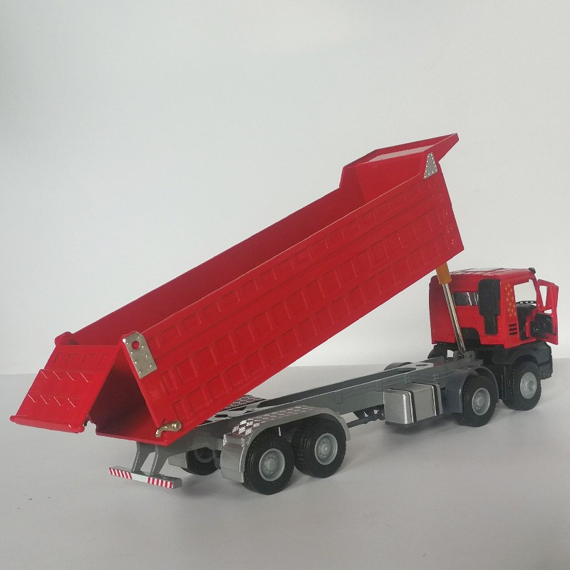 大货车汽车模型玩具合金车模重型自卸卡车渣土车开门小汽车