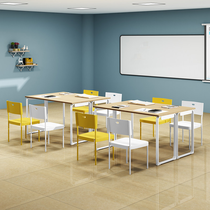 培训桌椅长条桌简约长方形会议桌学生课桌木培训台职员办公桌椅