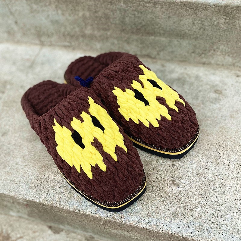 冬季居家拖鞋手工粗毛线冰条线加厚保暖柔软橡胶底防滑拖鞋包成品
