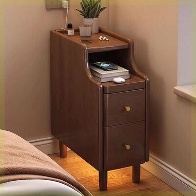 实木床头柜迷你小型极窄卧室床边柜超窄夹缝置物架收纳柜简约现代
