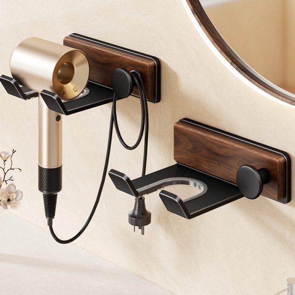 胡桃木吹风机置物架免打孔卫生间电吹风支架壁挂浴室风筒收纳挂架,家庭/个人清洁工具,吹风机置物架,淘宝优惠券,粉丝福利购,淘宝优惠卷