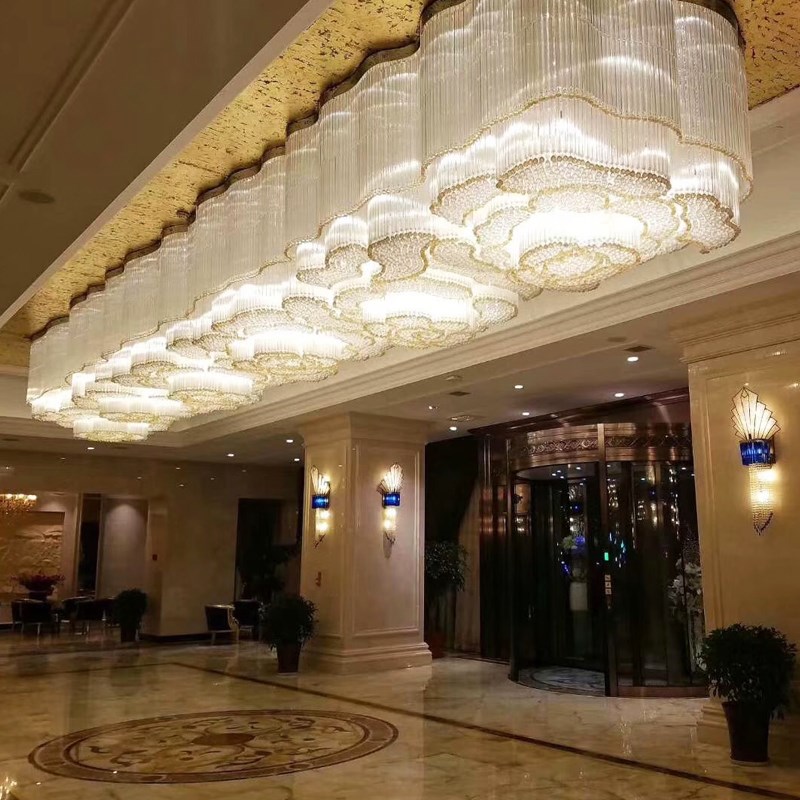 大型酒店c会所大堂宴会厅吸顶灯工程定制别墅大厅售楼部沙盘水晶