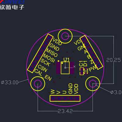 MT6826S 精度速磁性编码器磁感应角度测量传感器模块ABZ UVW