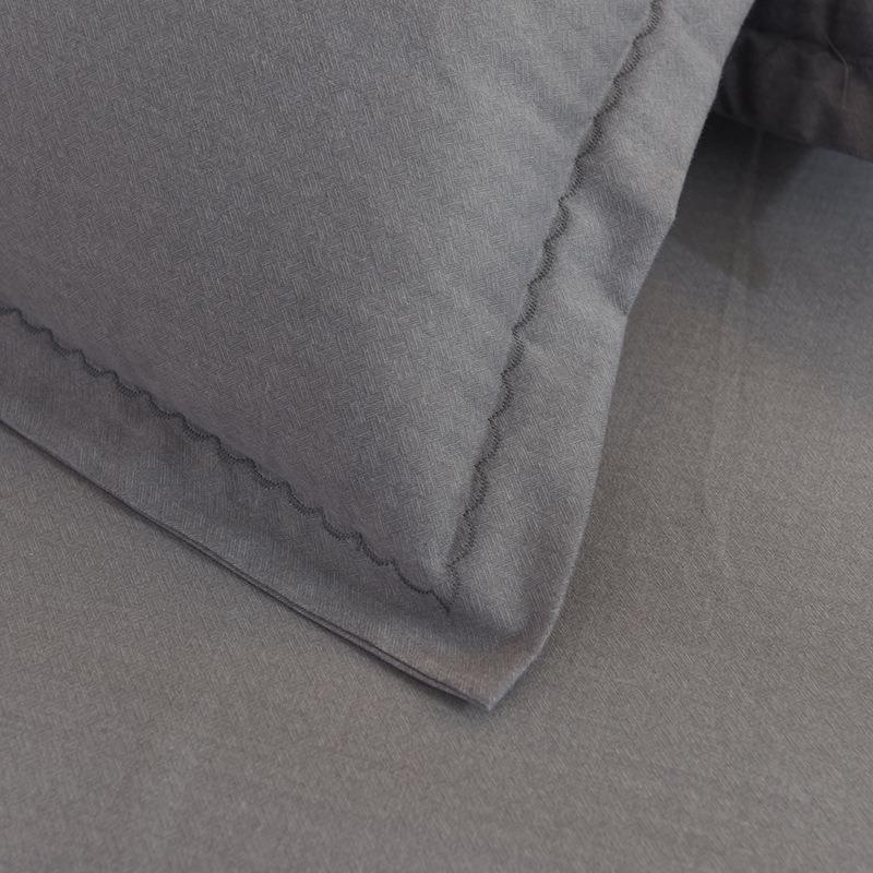 简约厚南四件套上纯色斜纹床单被套磨毛加床用品QLL-2025四件套纯