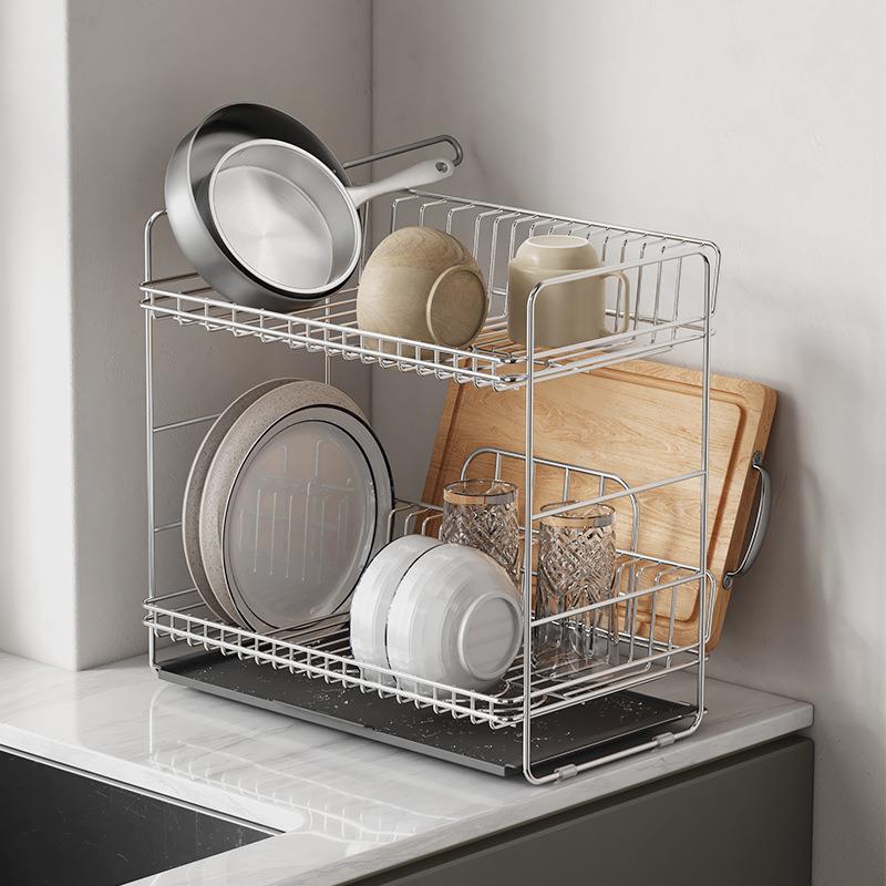 304不锈盘钢厨房碗111碟层水槽沥水架碗面子筷洗碗架双餐具台收纳