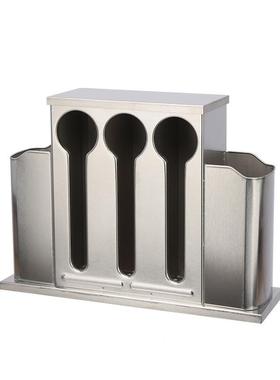 子饭店收形纳架汤放商用勺子不锈钢方防尘AL102021餐匙厅盒汤勺沥