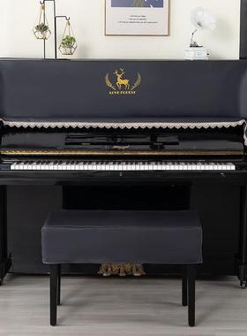 洗科技钢琴盖巾半披罩防免尘电钢罩琴布盖布ali-7579简约易打理凳