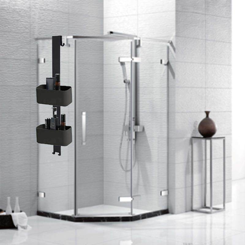 免打孔DOM3挂0不锈钢双层4淋浴房玻璃门挂架卫物生间浴室置架收纳
