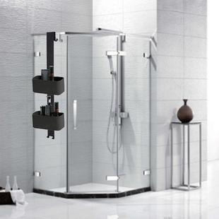 免打孔DOM3挂0不锈钢双层4淋浴房玻璃门挂架卫物生间浴室置架收纳