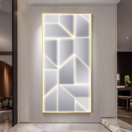 何抽象LED正灯壁几画灯光画01入户对门走廊过道墙玄关饰画客厅装