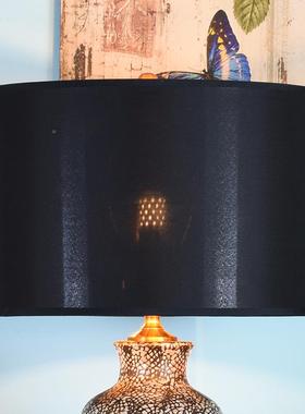 厂瓷家-LD16直销卧室古床头台灯陶复台灯布艺罩意客厅书房酒店灯