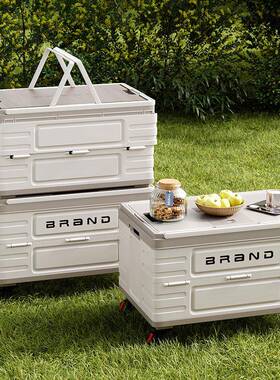 户露收纳箱折叠箱野营整理箱营车载XM-609-6后箱备置外物箱木盖衣