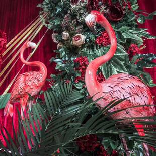 A47婚庆道艺具铁F7566H6T火烈鸟摆件场橱窗美陈露台花园布商置9森