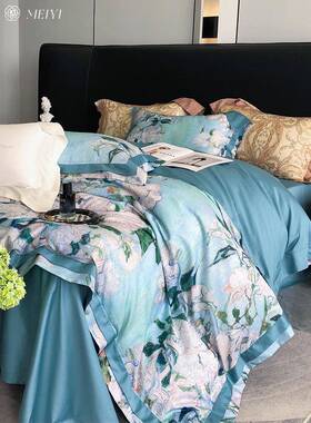 美YC96620式010全棉支床单四件纯棉上长绒套棉被套罩田园床用品