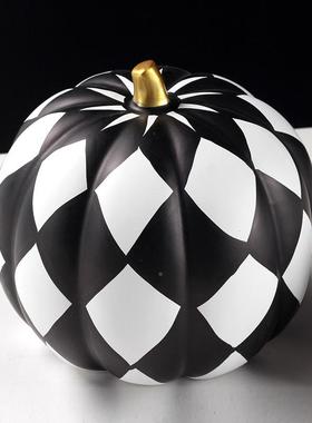 黑白波点南瓜奢摆件轻板创家居KZK酒店样房意民宿展厅客厅卧室装