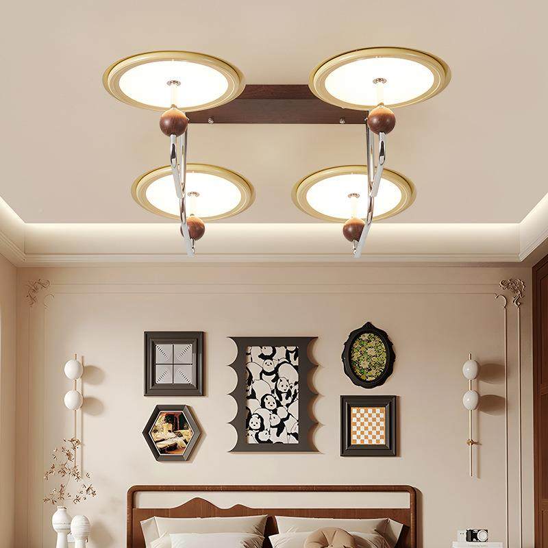 法复古小客厅灯中古胡689厅桃式木色奶油风创意星轨飞碟卧餐室主,家装灯饰光源,智能吊灯,淘宝优惠券,粉丝福利购,淘宝优惠卷