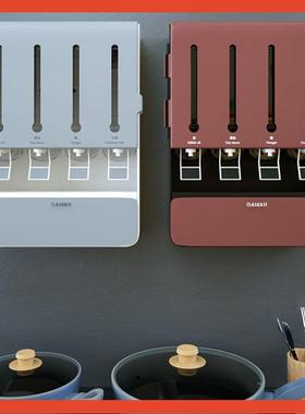 F7679JMH?厨房调料盒置物油架壁挂式家墙上调架酱醋组用味合免打