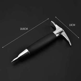 不锈钢黑胶手柄三叉单针冰锥酒吧凿冰破冰锥碎冰锤现货跨境