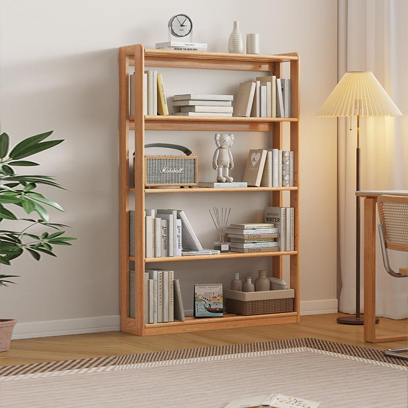 实木书架落地客厅靠墙置物架现代简约家用卧室多功能收纳架储物柜