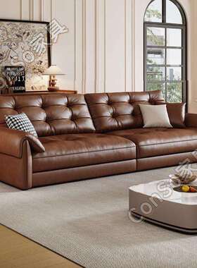 工厂价畅销款CSP3意式极简复古沙发客中古风美式轻奢墨绿色直