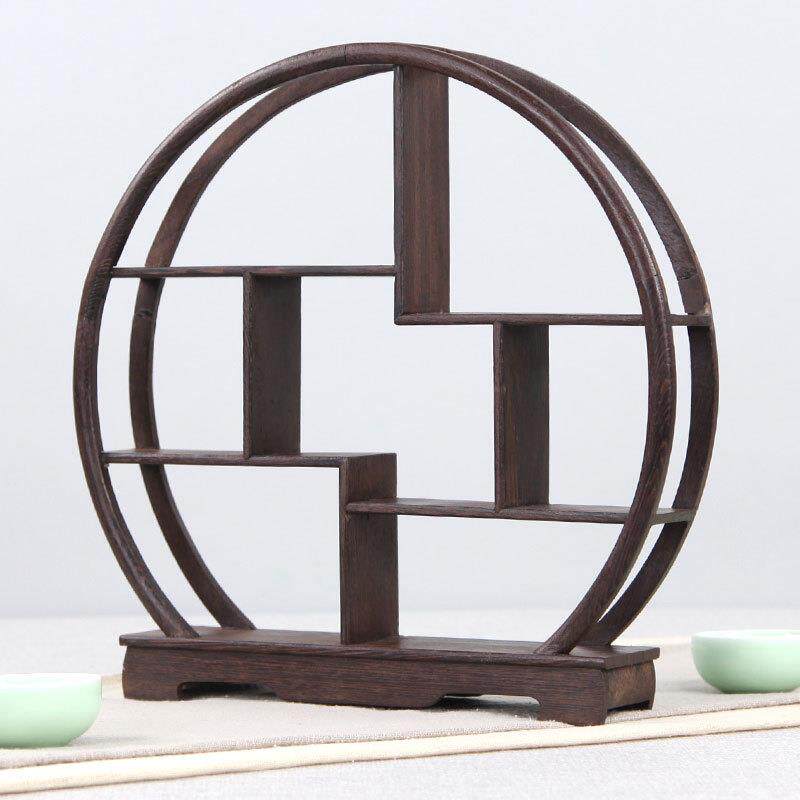 实木茶杯架子茶具架紫砂茶壶小博古架中式摆件木雕展示架鸡翅木质