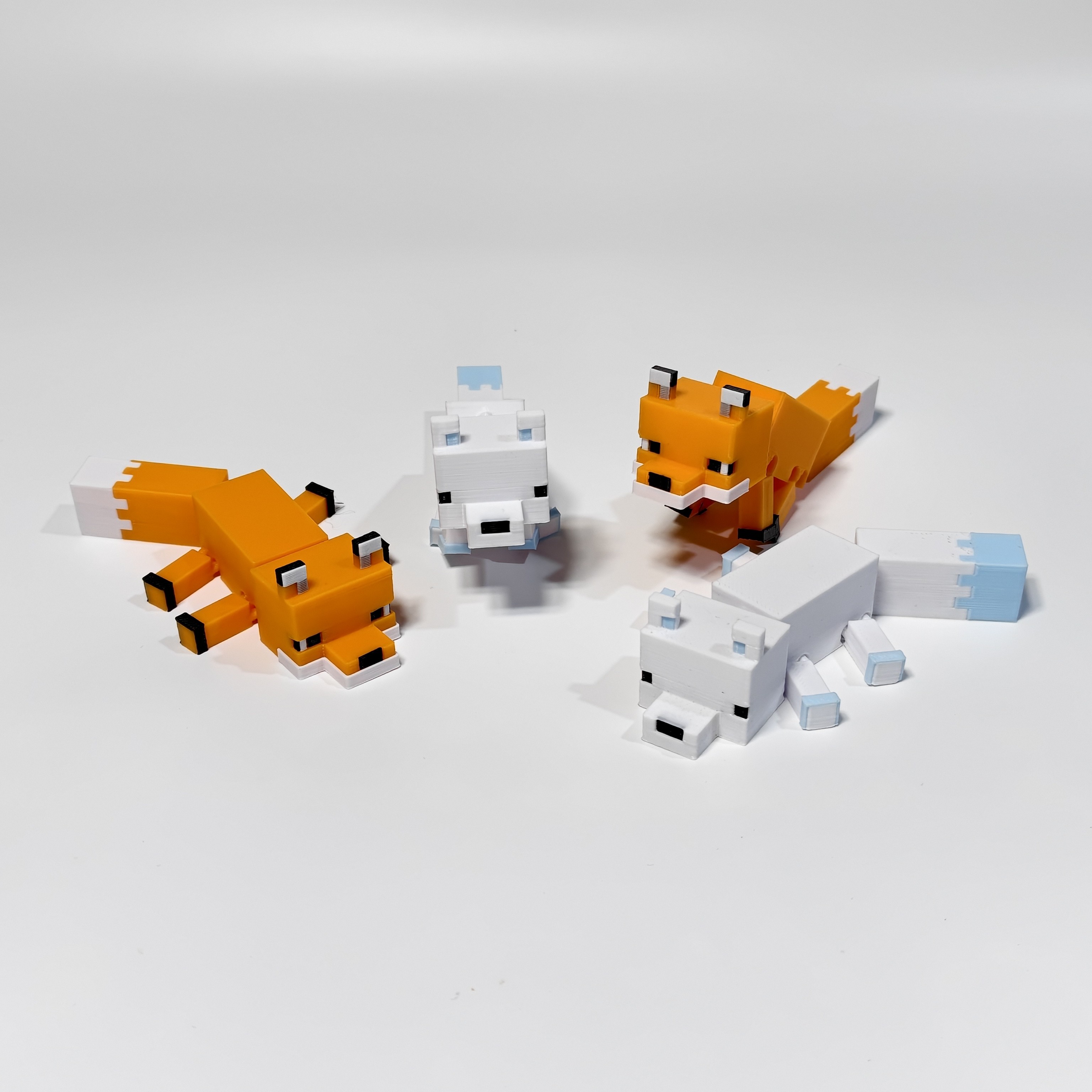 我的世界狐狸 雪狐 白狐狸 MC摆件挂件 周边