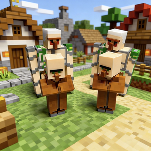 我的世界铁傀儡村民 白色僵尸 村庄 MC 3D打印我的世界挂件摆件