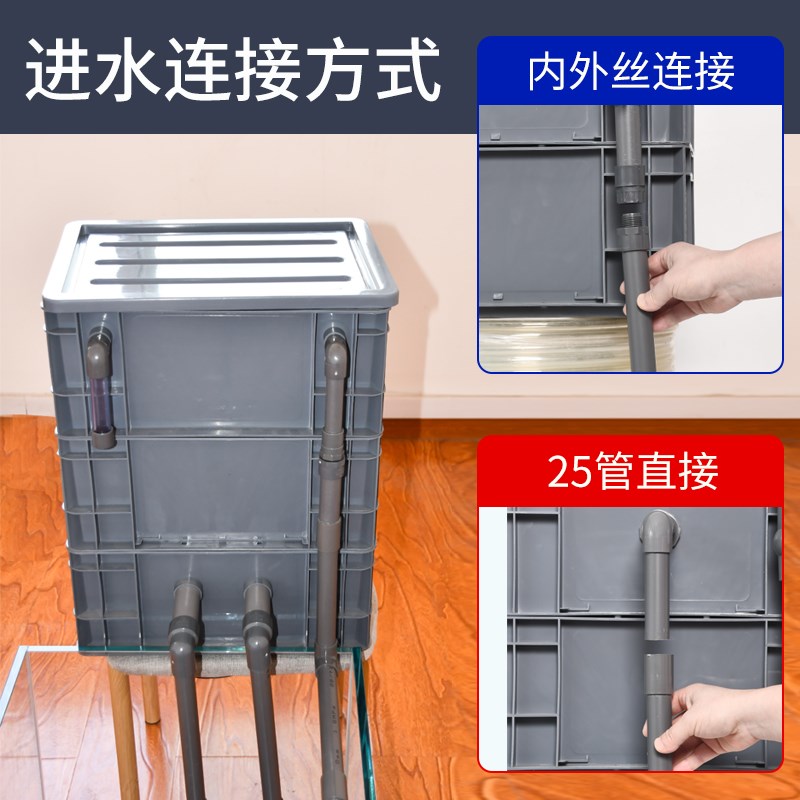 鱼缸过滤滴流箱侧吸水泵进出水管除油膜花篮套装DIY净水吸水装置