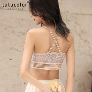 显胸小内衣女无钢圈薄款夏季蕾丝聚拢裹胸防走光抹胸美背内心文胸