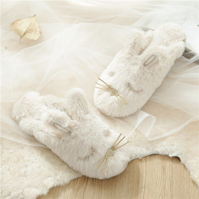 棉拖鞋女秋冬季可爱加厚底家居家用地板拖L鞋卡通防滑软底毛绒拖