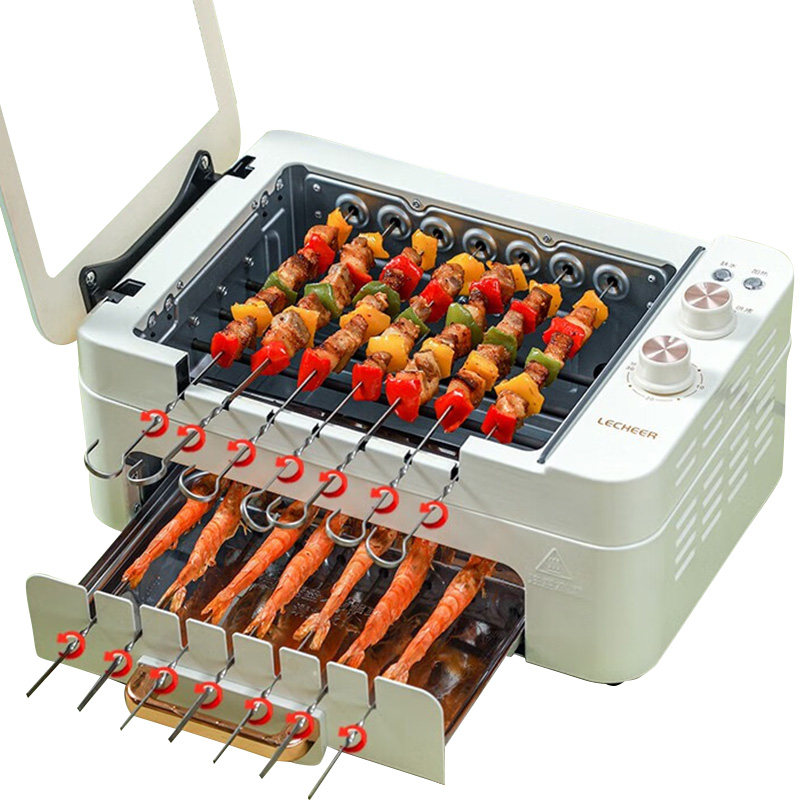 乐串烤串机全自动旋转烧烤机家用无烟烧烤炉庭电烤肉盘锅烤涮一体