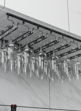 钛黑色SUS304不锈钢红酒杯架倒挂家用高脚杯架悬挂酒杯架吊杯架子