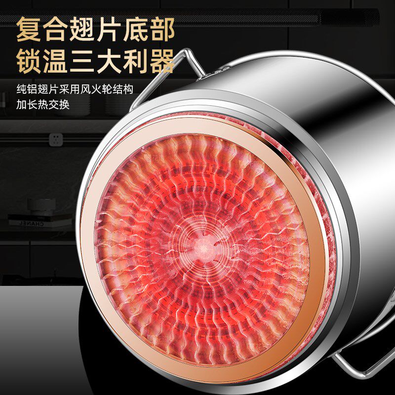 304翅片桶金耳50卤肉桶40翅片节能桶商用不锈钢桶圆桶卤锅卤肉桶