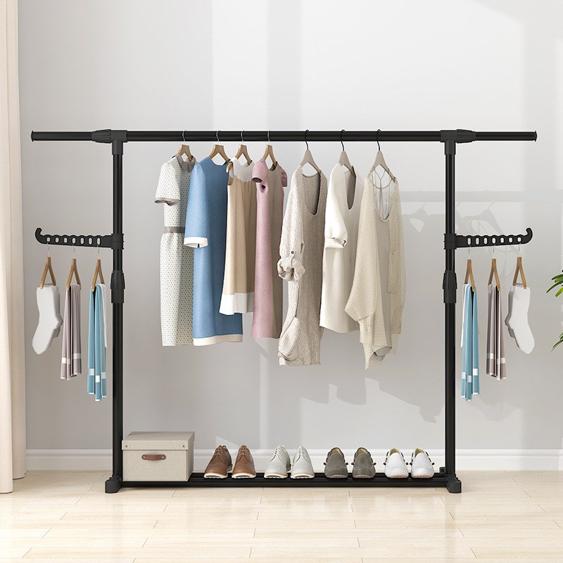 主卧床尾衣架晾衣架落地室内折叠伸缩宿舍晾衣架阳台简易衣帽架挂