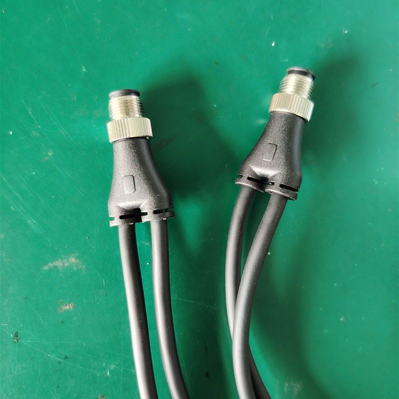 m12Y型4芯5芯6芯8芯12芯传感器公母头注塑连接线