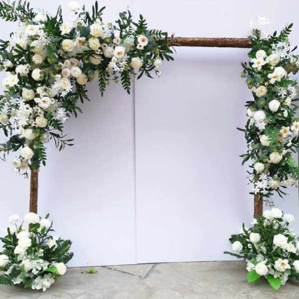 绿草坪森系婚庆道具幸福门实木木桩拱门树桩背景摆件户外婚礼布置