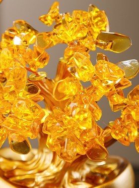 招财元宝发财树福鹿摆件家居装饰品客厅桌面玄关乔迁新居礼品