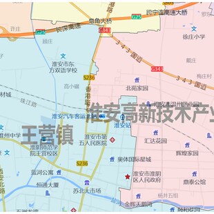 淮阴区地图1.15m淮安市折叠家用高清办公室书房装饰画墙贴