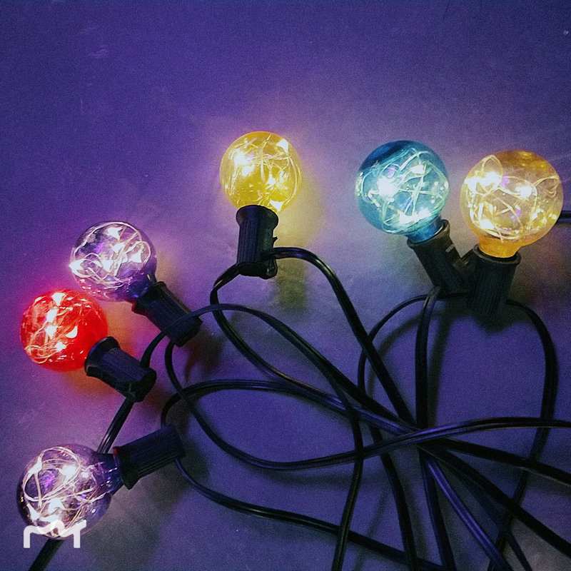 G40铜线灯家居灯饰防水led造型灯圣诞球灯3Vled球泡铜线灯