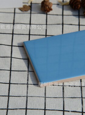 工程砖75x150天蓝色不透水厨房瓷砖-小规格蓝色瓷片