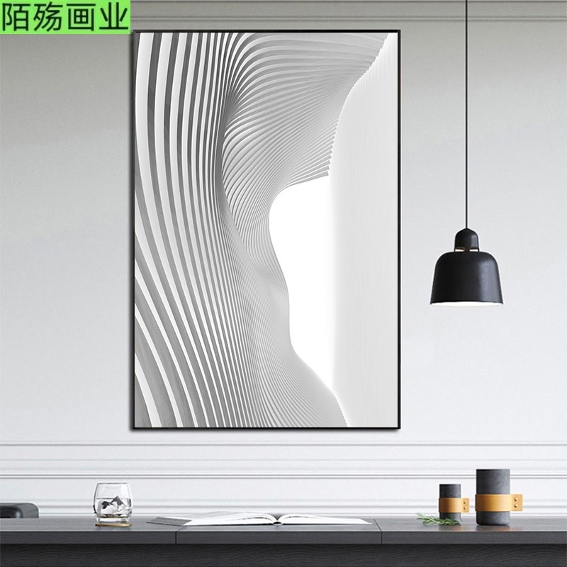 艺术极简挂画 画现代抽象几何玄关背景墙装饰画 画意式高级感立体图片