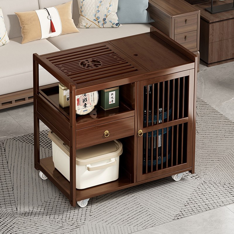 移动边几茶台沙发茶几家用茶桌客厅茶水柜多功能茶车烧水一体推车