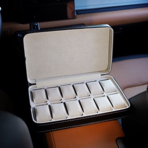 便携防尘12位手表收纳盒拉链手表盒腕表首饰盒简约皮质手链展示盒