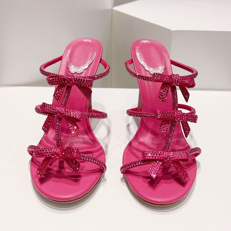 绝美水钻蝴蝶结高跟凉拖鞋女款2024新款高端仙女水晶鞋细跟凉鞋女,女鞋,一字拖,淘宝优惠券,粉丝福利购,淘宝优惠卷