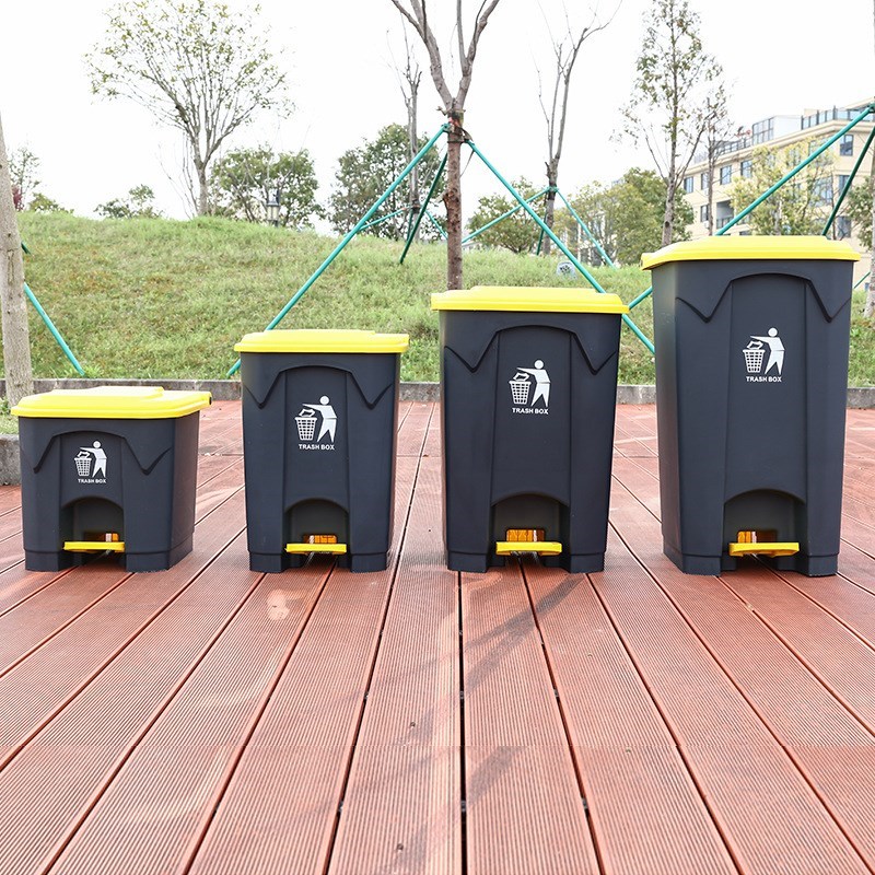 厨房分类脚踏垃圾桶50L加厚80L大号加厚商用环卫100l厨房清洁箱