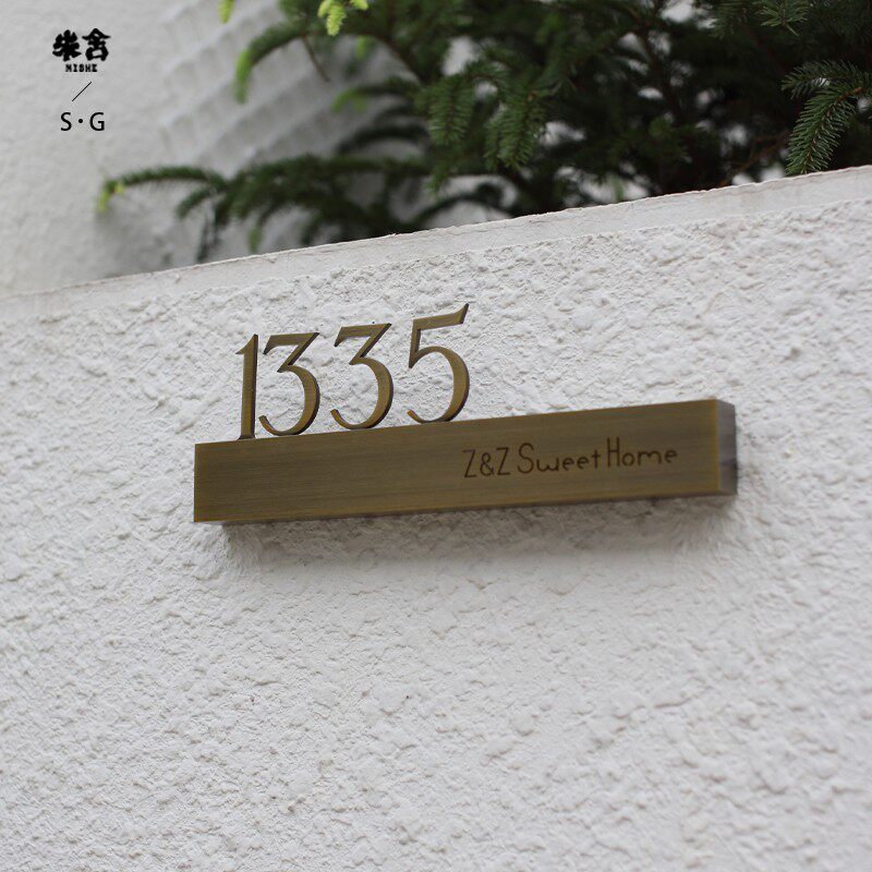 庭院别墅入户门牌户外防水发光门牌数字号码牌设计不锈钢金属标识