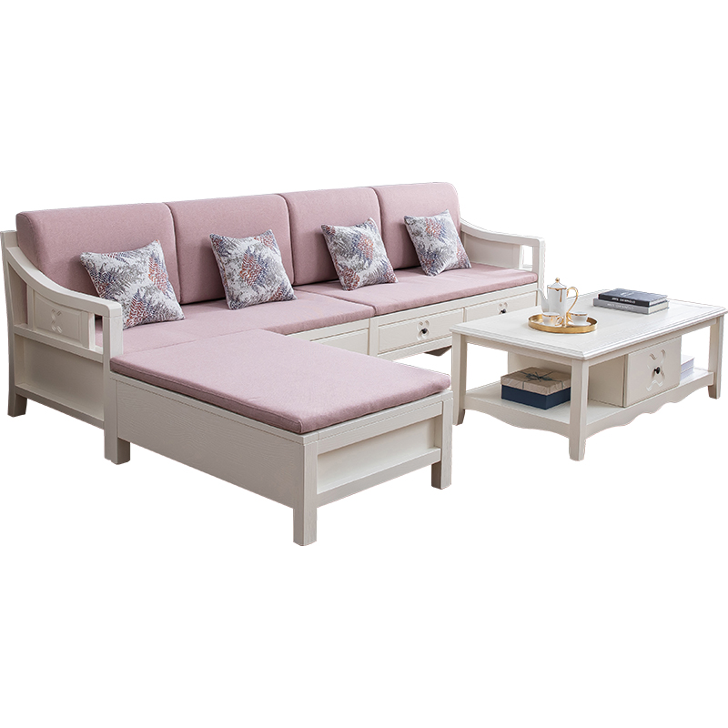 白色单人贵妃沙发实木冬夏两用现代简约欧式客厅储物新款沙发2020