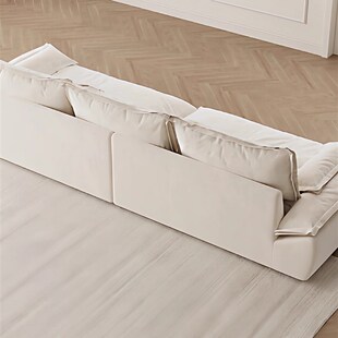 帆船式沙发磨砂布猫抓布沙发可拆洗布艺沙发客厅奶油风沙发直排