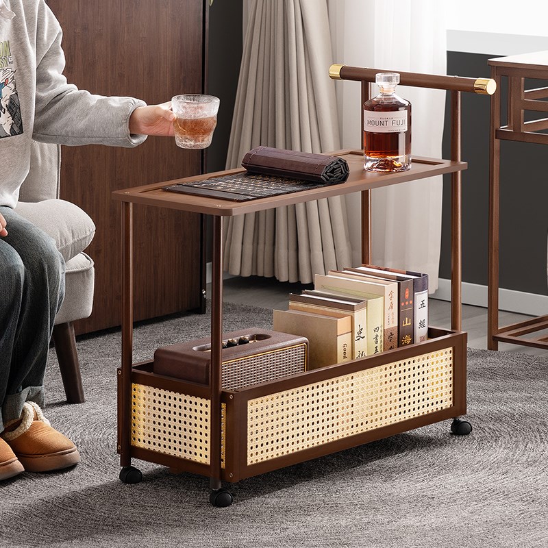 可移动边几小桌子沙发侧边柜茶几床头桌实木茶台巴士餐车客厅推车